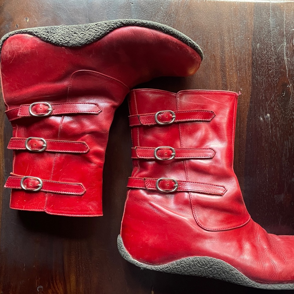 giraudon new york red buckle boots